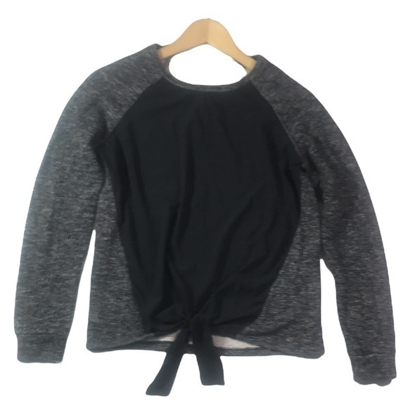 Fabletics Sophia Tie Front Marled Sweatshirt - Picture 2 of 8